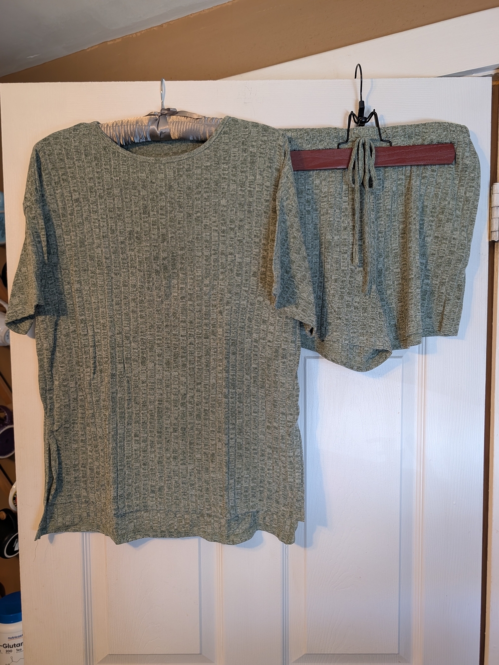 Kids Ribbed Lounge Set - Sage Green